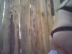 German_Festival_Shower_1 Flight Attendant's Curvy Booty Sizzles in Uniform on Duty