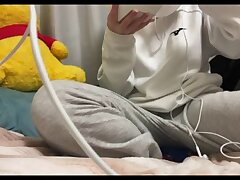 K0aCHrTC Adorable Asian Teen with Hairy Pussy Self-Pleases Skillfully