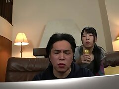 109IENFH-109 Sultry Honey in Shiny Lingerie Expertly Satisfies Two Men