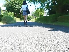 watching084 Adorable Japanese Sweetheart Reveals White Bra for Seductive Play