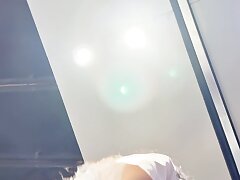 KFC_JK_uniform_student_girl Seductive Flight Attendant Teases with Sultry Body Curves Aboard Plane